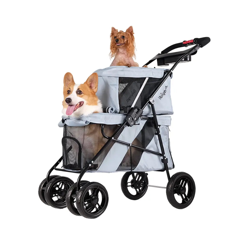 Ibiyaya Double Decker Pet Stroller for Multiple Pets Ibiyaya
