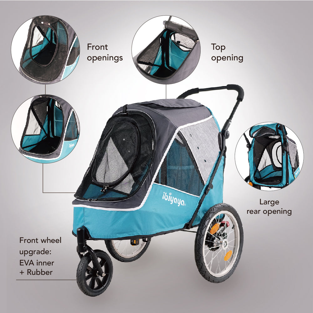 Ibiyaya Happy Pet Trailer & Jogger with Bicycle Attachment 2.0
