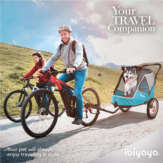 Ibiyaya Happy Pet Trailer & Jogger with Bicycle Attachment 2.0