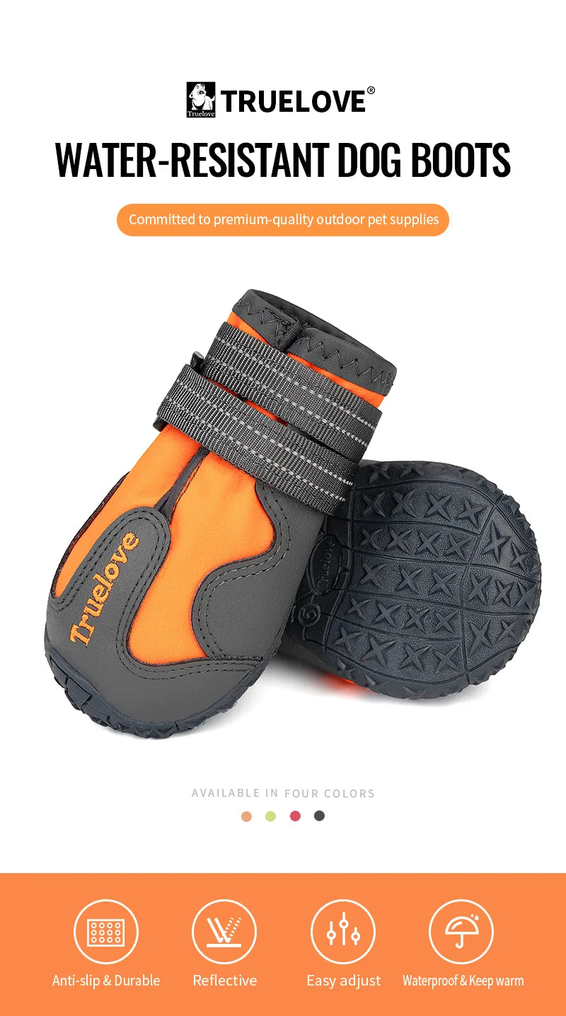 Truelove Anti-Slip Dog Shoe with Hook & Loop Design