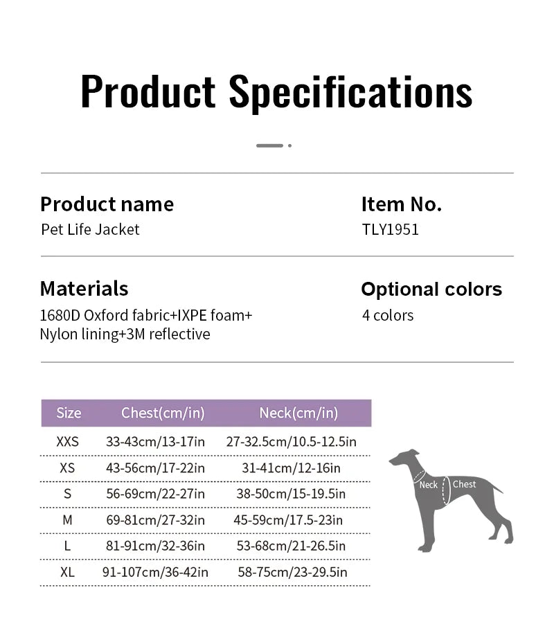 Truelove Outdoor Dog Life Jacket