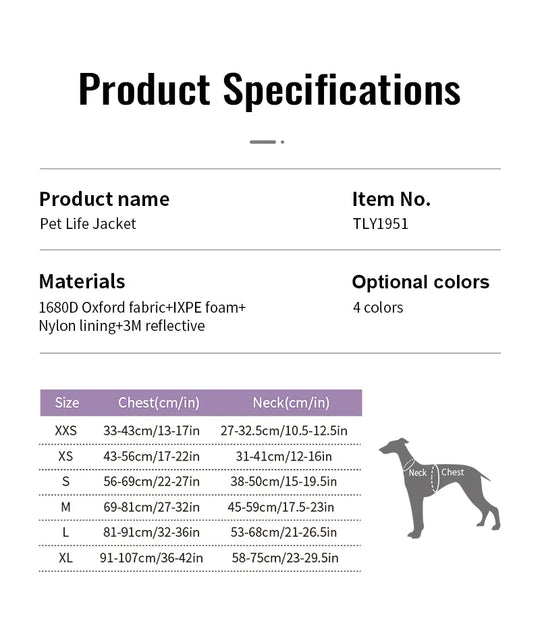 Truelove Outdoor Dog Life Jacket